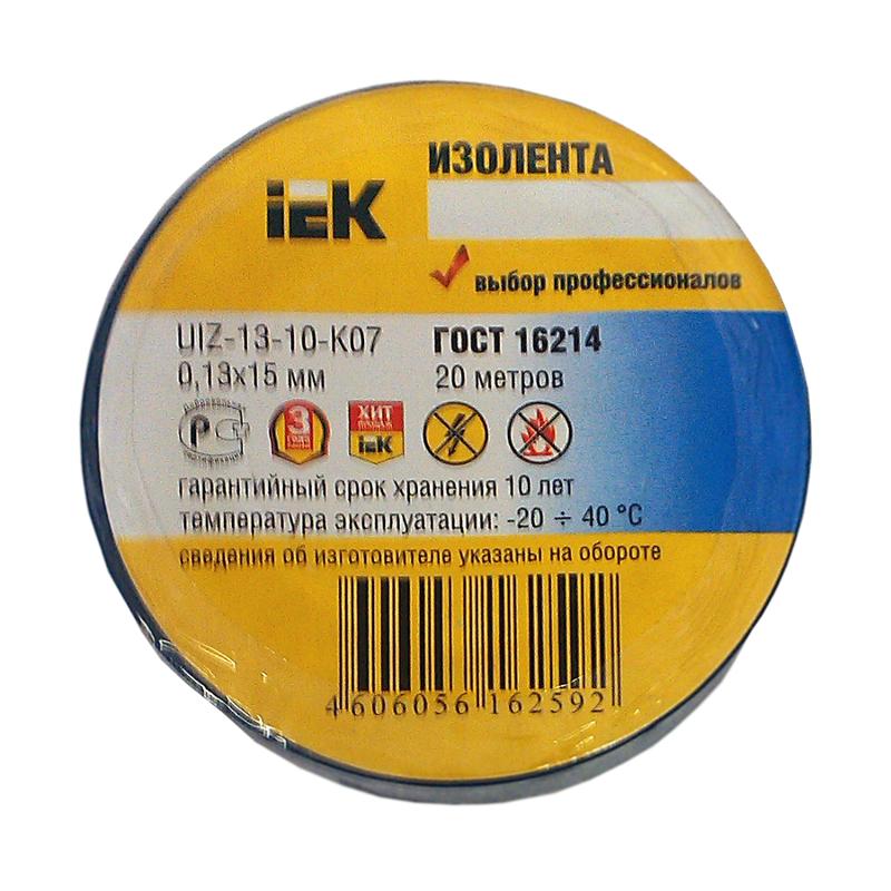 Изолента 0,13х15 мм синяя 20 метров  | UIZ-13-10-K07 | IEK — миниатюра 2