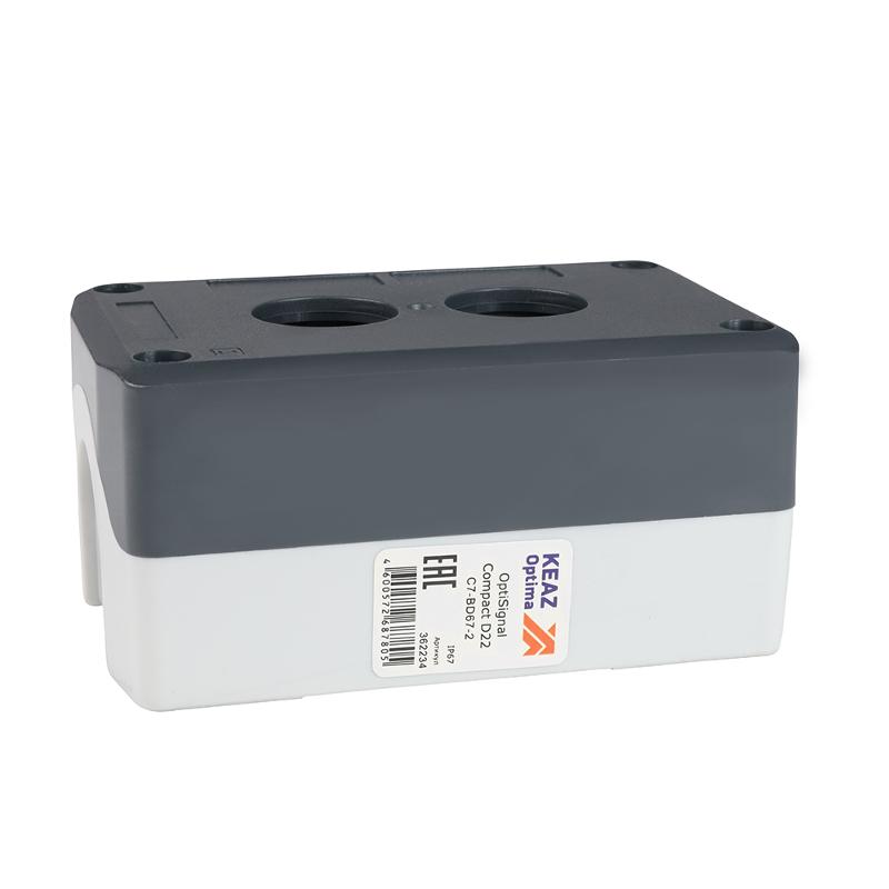 Корпус кнопочного поста OptiSignal Compact D22 C7-BD67-2 2 отв. IP67 XALD02 | 362234 | КЭАЗ — КЭАЗ (Курский электроаппаратный завод)