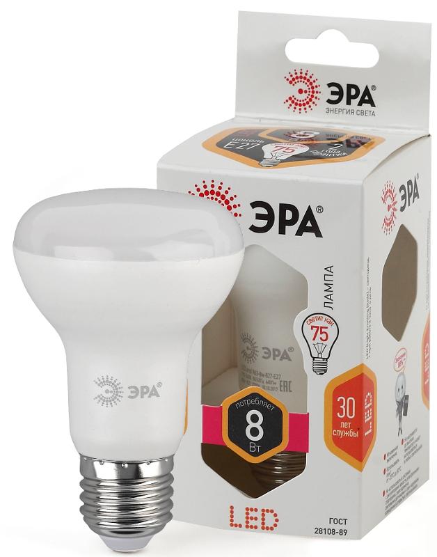 Лампа светодиодная LED R63 8Вт 2700К Е27 СТАНДАРТ рефлектор | Б0020557 | ЭРА — миниатюра 3