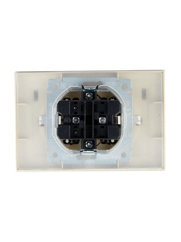 BRITE Розетка 2-ая с крышкой 16А в сб IP44 РСбш12-3-44-БрКр бежевый | BR-R26-16-44-K10-F | IEK — миниатюра 5