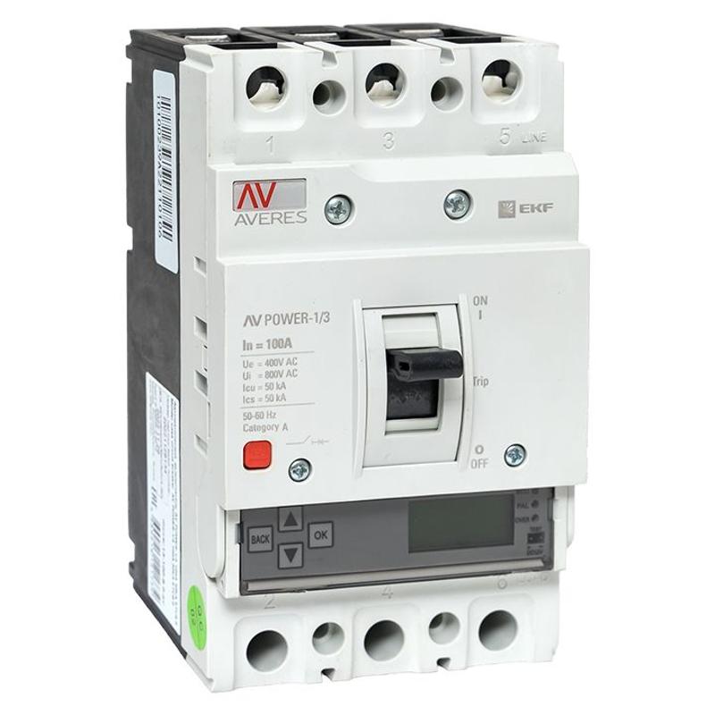 Выключатель автоматический AV POWER-1/3 100А 50kA ETU6.0 | mccb-13-100-6.0-av | EKF — EKF
