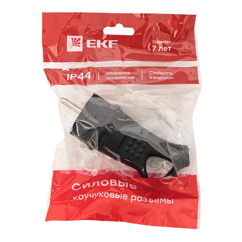 Вилка угловая каучуковая с кольцом 230В 2P+PE 16A IP44 EKF PROxima | RPS-017-16-230-44 | EKF — миниатюра 3