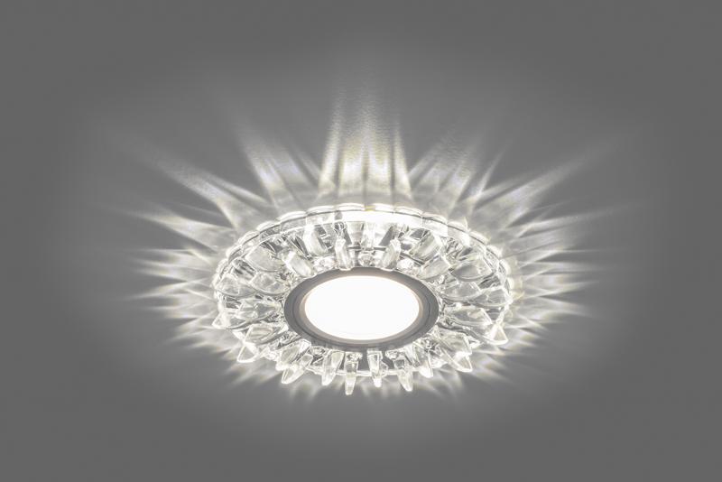 Светильник точечный встраиваемый под лампу, с LED подсветкой CD911 15LED*2835 SMD 4000K, MR16 50W G5.3, прозрачный, хром | 28894 | FERON — миниатюра 2