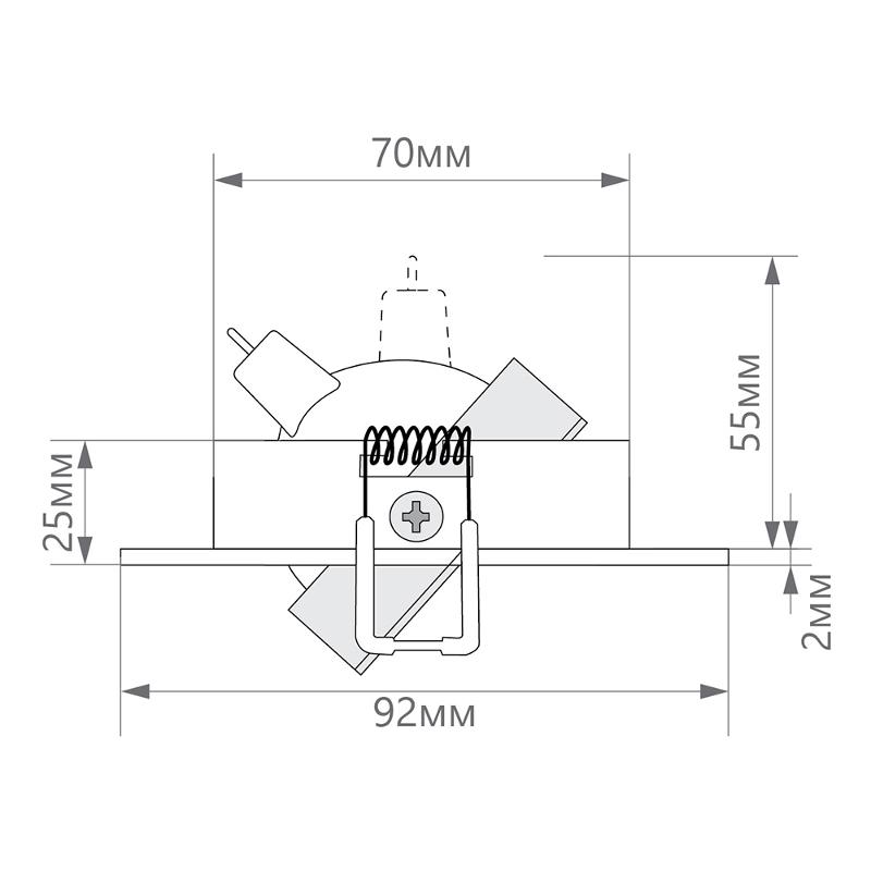 Светильник точечный встраиваемый под лампу DL2811 MR16 50W G5.3 "круг", черный | 32644 | FERON — миниатюра 2
