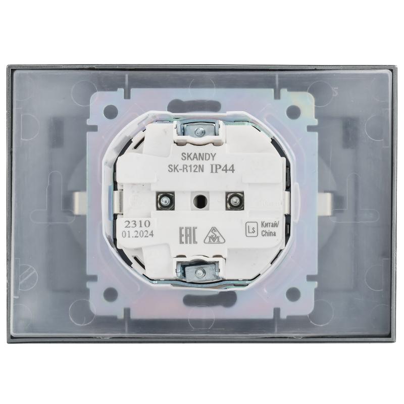 SKANDY Розетка 2-местная с с крышкой 16А в сб IP44 SK-R12N никель | SK-R26-16-44-K50-F | IEK — миниатюра 5