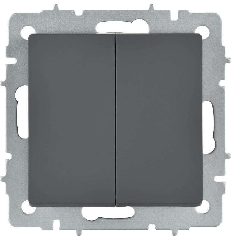 BRITE Выключатель 2-клавишный перекрестный 10А ВС10-2-3-БрГ графит | BR-V23-0-10-K53 | IEK — миниатюра 2
