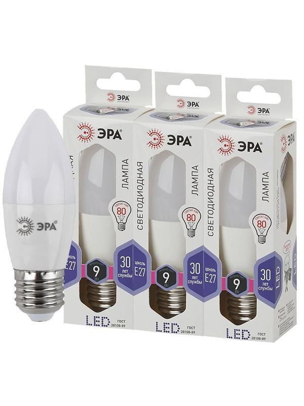Лампа светодиодная LED 9Вт Е27 6000К smd B35-9W-860-E27 | Б0031410 | ЭРА — миниатюра 3
