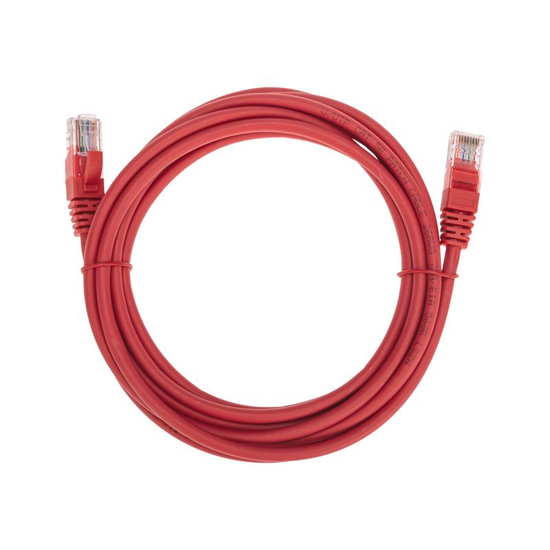 Патч-корд U/UTP, CAT 5e, RJ45-RJ45, 26AWG, LSZH, красный, 3м REXANT | 02-0103-3 | REXANT — фото 1 | Sento