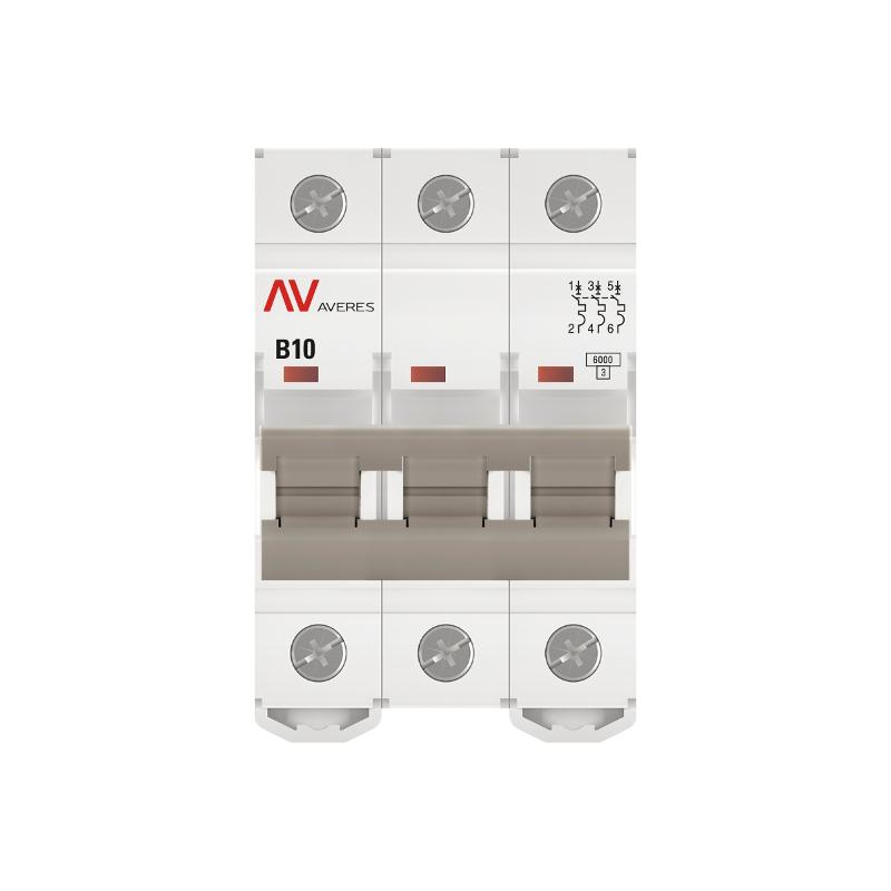 Выключатель автоматический трехполюсный AV-6 10А B 6кА AVERES | mcb6-3-10B-av | EKF — миниатюра 7
