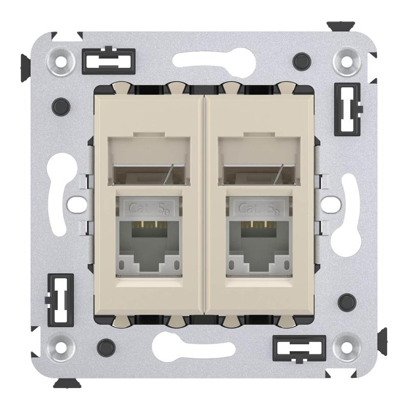 Розетка RJ-45 в стену, 5e двойная, Avanti, "Ванильная дымка" | 4405464 | DKC — миниатюра 2
