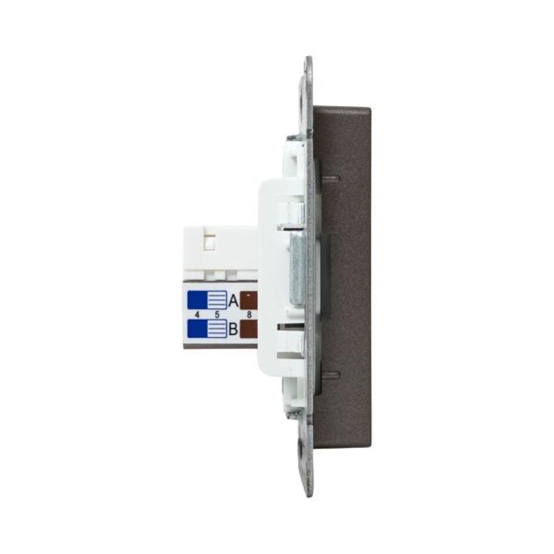 Механизм розетки RJ45 - 2шт, (cat5), мокко Эпика  |UP1-SOM-2RJ45-5| EKF — миниатюра 8