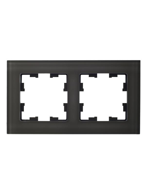 BRITE Рамка 2-ая РУ-2-2-БрД стекло дымчатый | BR-M22-G-K30 | IEK — миниатюра 2
