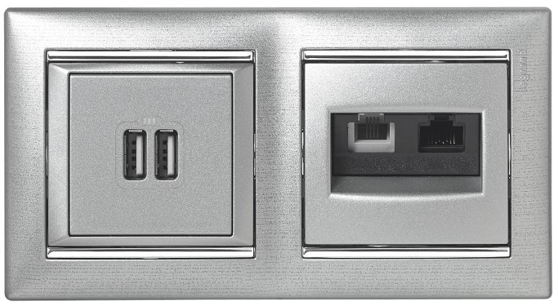 Valena Алюминий Розетка 2-ая USB — миниатюра 17