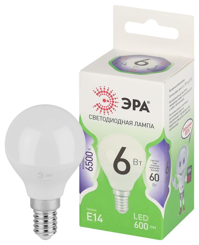 Лампа светодиодная  GREEN LINE LED P45-6W-865-E14 GL E14 6 Вт шар холодный свет | Б0067069 | ЭРА — миниатюра 1
