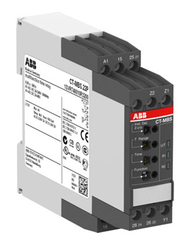 Реле времени CT-MXS.22S многофункциональное, 24-240B AC, 24- 48B DC, 0,05..300ч, 2ПК, винтовые клеммы | 1SVR730030R3300 | ABB — ABB
