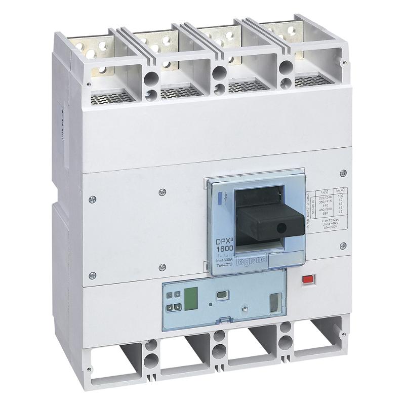 Выключатель автоматический DPX3 1600 - эл. расц. S2 - с изм. блоком.- 70 кА - 400 В~ - 4П - 1250 А | 422380 | Legrand — Legrand
