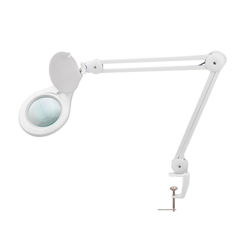 Лупа на струбцине , круглая, 5D, с подсветкой 90 LED, белая | 31-0403 | REXANT — REXANT