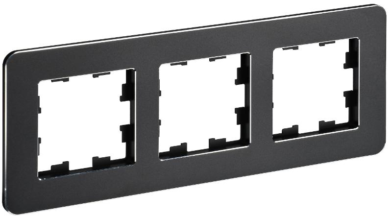 BRITE Рамка 3-ая РУ-3-1-Бр металл черный RE | BR-M32-M-01-K02 | IEK — IEK (ИЭК)