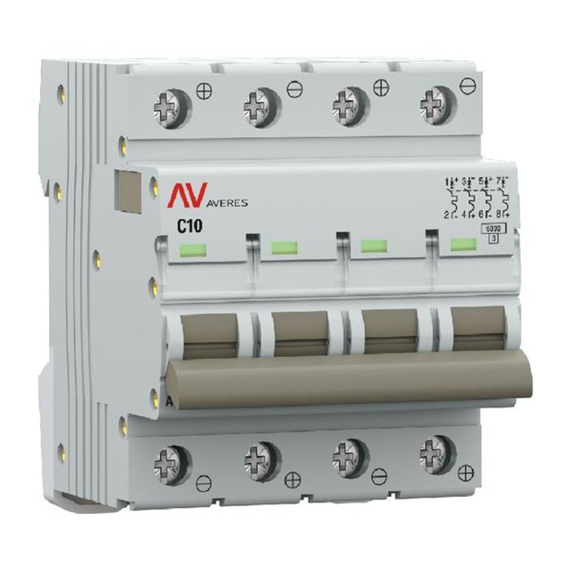 Выключатель автоматический четырехполюсный AV-6 DC 10А C 6кА AVERES | mcb6-DC-4-10C-av | EKF — миниатюра 9