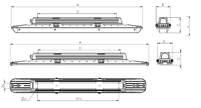 Светильник светодиодный SLICK LED G2 50W OPL 840 HG EM with driver box | 1631005380 | Световые Технологии — миниатюра 2