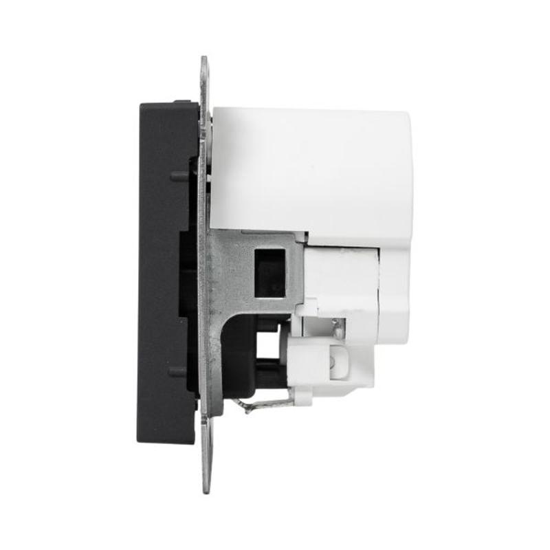Механизм розетки с USB-A+С - 2шт, 16А, с заземлением, со шторками, чёрный Эпика EKF | UP1-SOB-111-USBA+USBC | EKF — миниатюра 8
