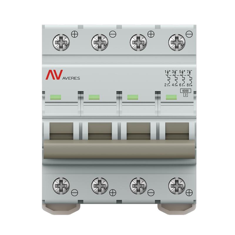 Выключатель автоматический четырехполюсный AV-6 DC 1А C 6кА AVERES | mcb6-DC-4-01C-av | EKF — миниатюра 4
