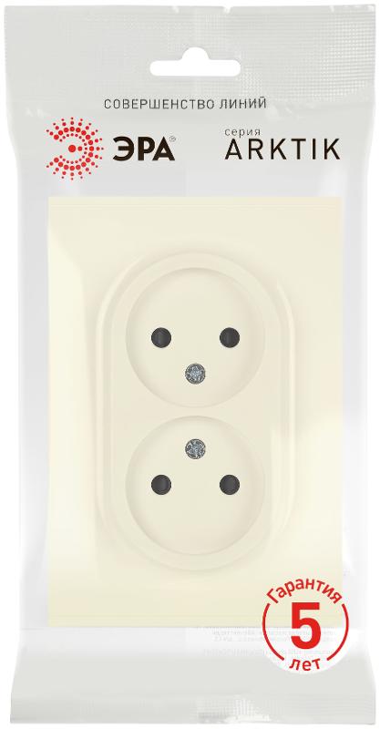 Розетка Arktik 16-2107-02 без заземления двойная 2X2P 16А-250В слоновая кость | Б0071682 | ЭРА — миниатюра 2