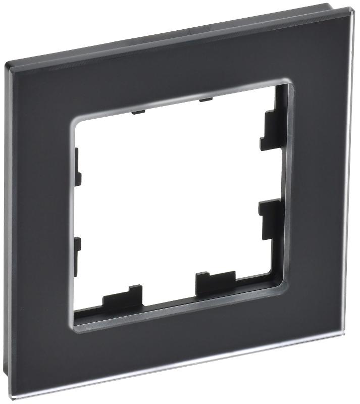 BRITE Рамка 1-ая РУ-1-2-Бр стекло черный матовый | BR-M12-G-31-K02 | IEK — IEK (ИЭК)