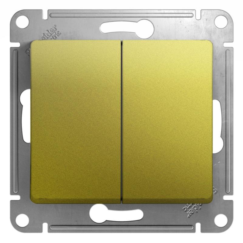 Glossa Фисташковый Переключатель 2-клавишный, сх.6,10AX | GSL001065 | SE — Systeme Electric