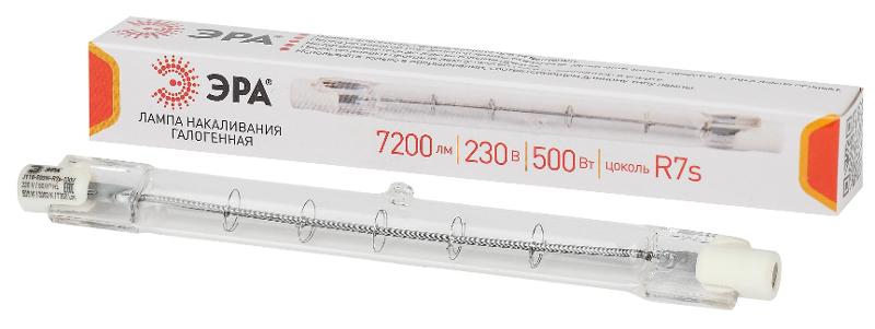 Лампа галогенная линейная  J118-500W-R7s-230V (галоген, J118, 500Вт, нейтр, R7s) (10/500/18000) | Б0048495 | ЭРА — ЭРА (Энергия света)