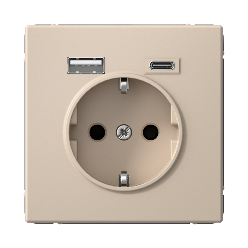 ArtGallery Песочный Розетка 16А с 2 USB A+C, 5В/2,4А/3,0А, 2х5В/1,5А, механизм | GAL001232 | SE — Systeme Electric
