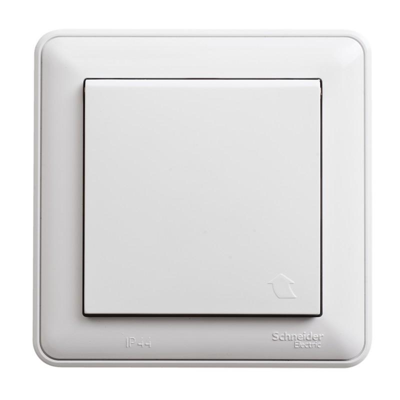 W59 Aqua Белый Розетка с заземлением с крышкой с защитными шторками IP44 (в сборе) | RS16-152B-18 | SE — Systeme Electric