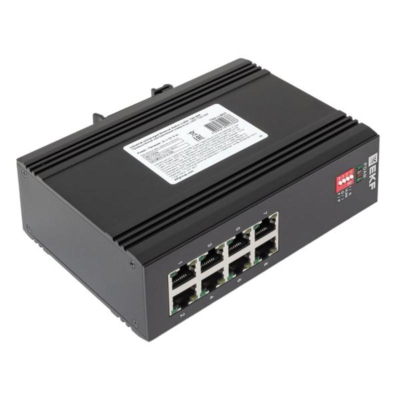 Промышленный неуправляемый коммутатор U-8GTP, 8 портов 10/100/1000Base-T(X) RJ45 c PoE, монтаж на динрейку TSX |TSX-U-8GTP|EKF — миниатюра 19