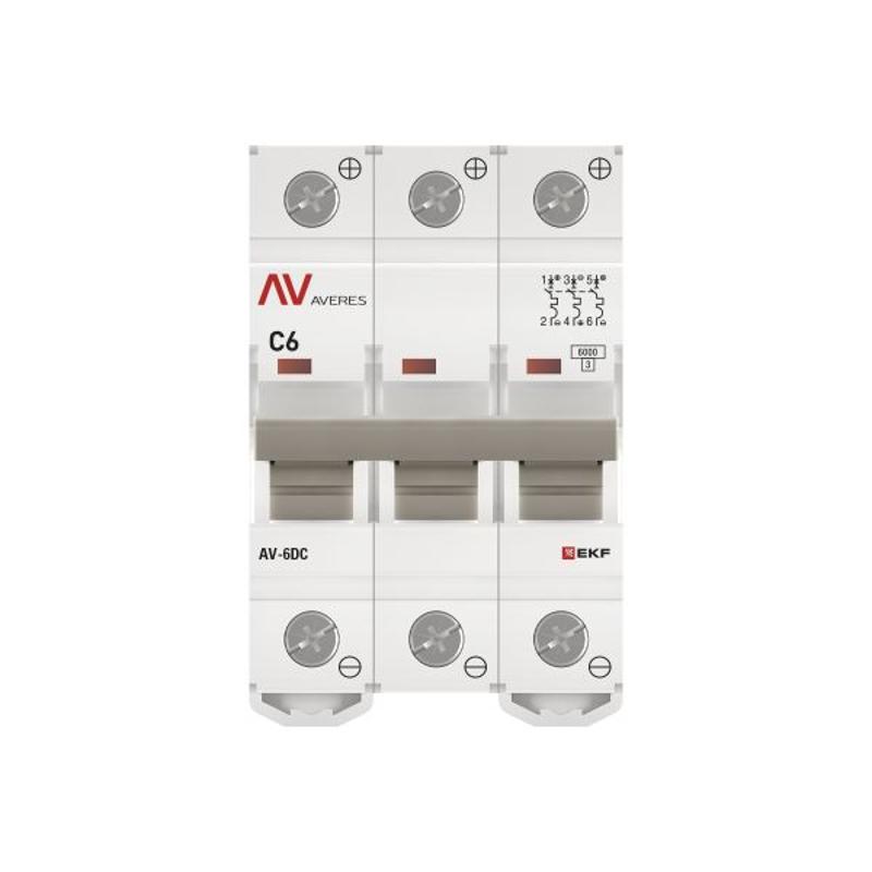 Выключатель автоматический трехполюсный AV-6 DC 6А C 6кА AVERES | mcb6-DC-3-06C-av | EKF — миниатюра 12