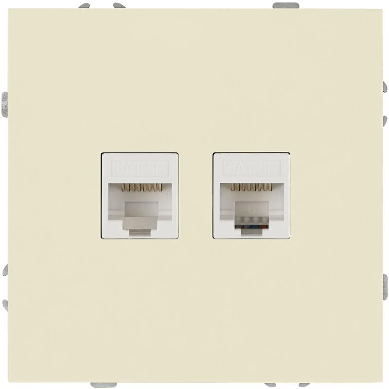 Розетка Galaxy 15-3108-02 информационная двойная 2XRJ45 IP20 слоновая кость | Б0070758 | ЭРА — ЭРА (Энергия света)