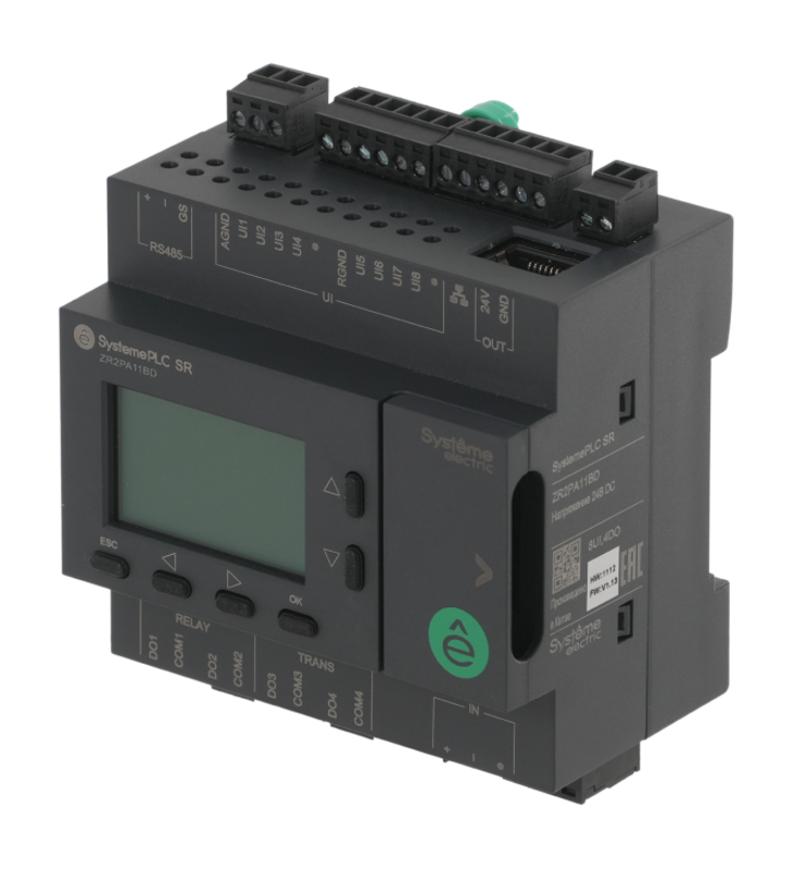 Интеллектуальное реле SR2, 24 VDC, дисплей, 8 UI (AI, DI), 4 DO (2 реле, 2 транз.), 1xRS485, 1xRJ45 | ZR2PA11BD | SE — миниатюра 5