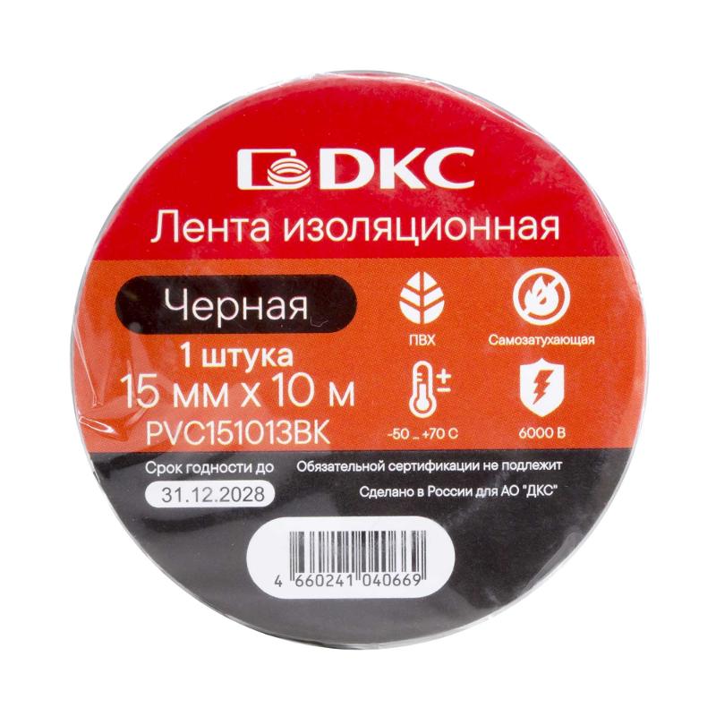 Лента изоляционная ПВХ 15x0,13 10м в рулоне Черная | PVC151013BK | DKC — миниатюра 2