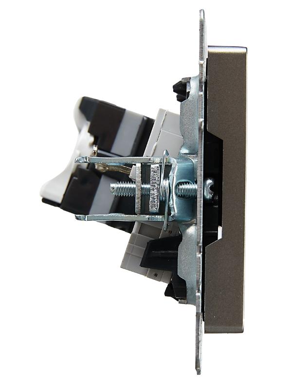 BRITE Розетка двойная RJ11+RJ45 кат.5E РК/Т12-БрС сталь  | BR-KT20-O-1-K46 | IEK — миниатюра 3