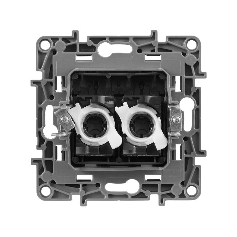 Etika Алюминий Розетка компьютерная 2-ая RJ45, категория 5е UTP — миниатюра 3