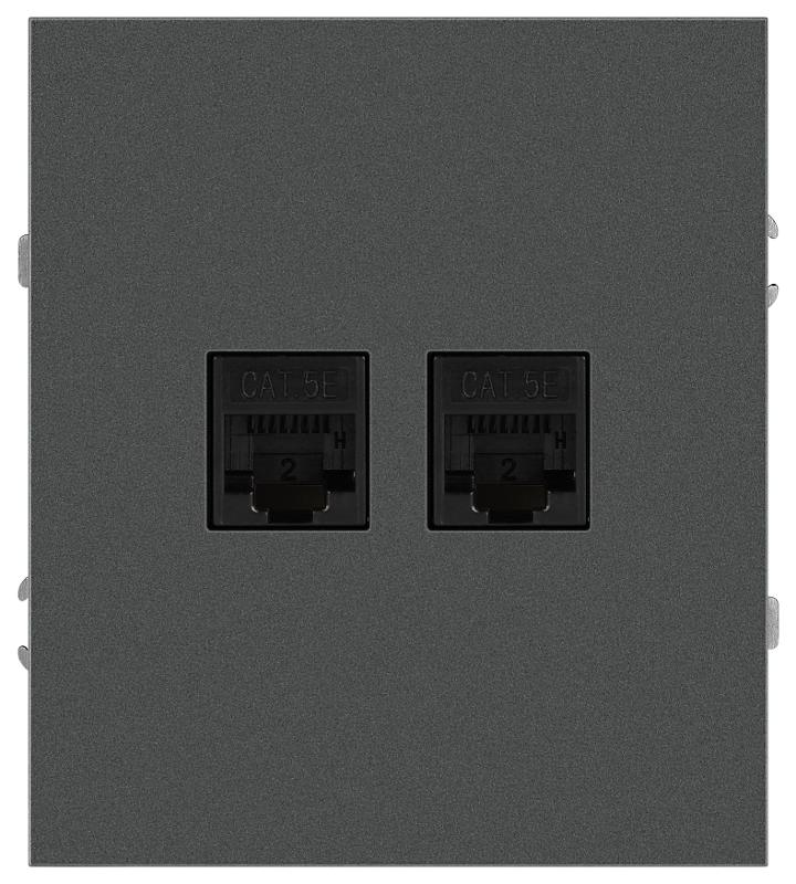 Розетка Arktik 16-3108-06 информационная двойная 2XRJ45 графит | Б0070489 | ЭРА — ЭРА (Энергия света)