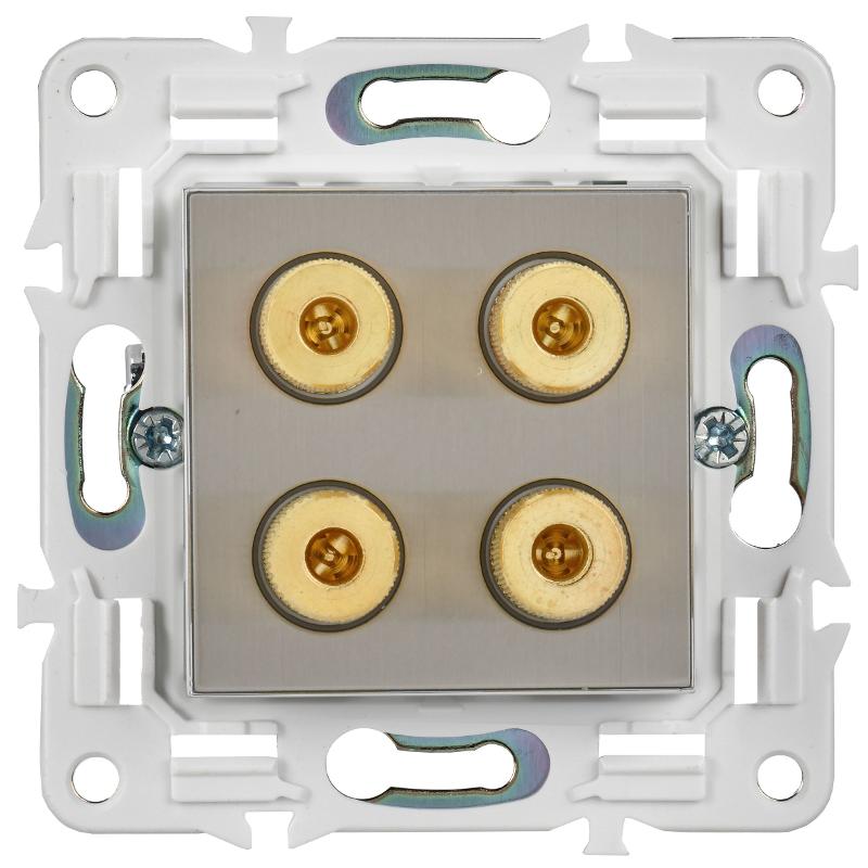 SKANDY Аудиорозетка 4-мест. SK-A01N никель | SK-S40-K50 | IEK — миниатюра 2