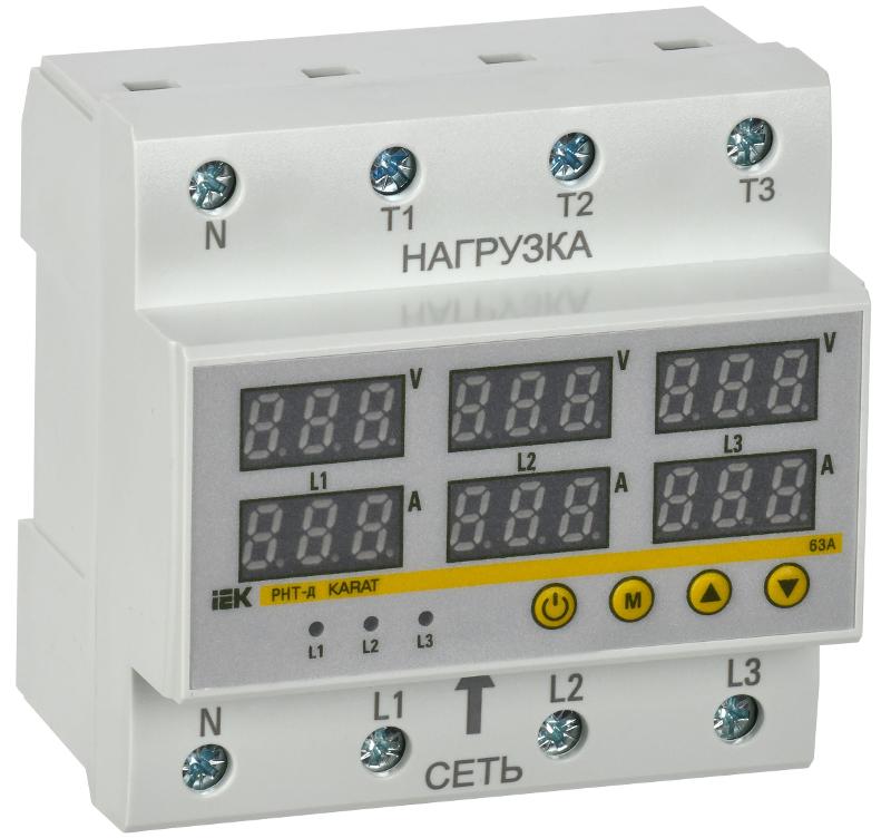 Реле напряжения и тока РНТ-д трехфазное 90мм 63А | IVC41-3-63 | IEK — IEK (ИЭК)