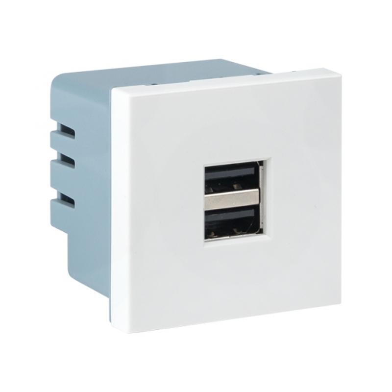 Розетка USB, сила тока 2,1 А (2 гнезда) без индикатора | E2MR2-20USB-10 | EKF — EKF