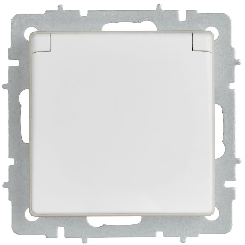 BRITE Розетка 1-местная с заземлением с защитными шторками и крышкой 16А IP44 РСбш10-3-44-БрАБ арктический белый  | BR-R16-16-44-K91 | IEK — миниатюра 2