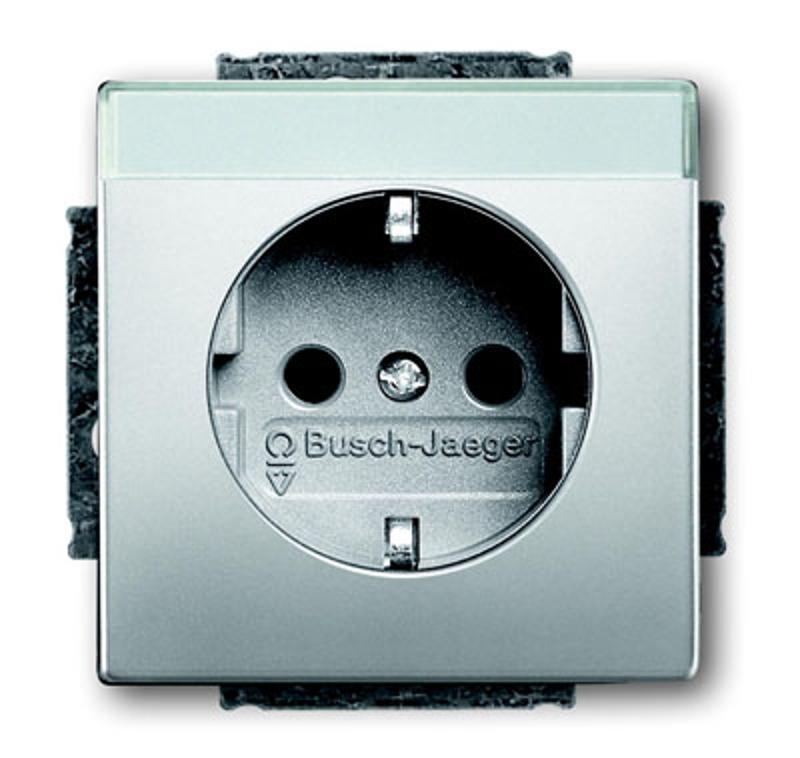 Розетка SCHUKO 16А 250В с полем для надписи, серия pur/сталь | 2011-0-3851  | 2CKA002011A3851 | ABB — ABB