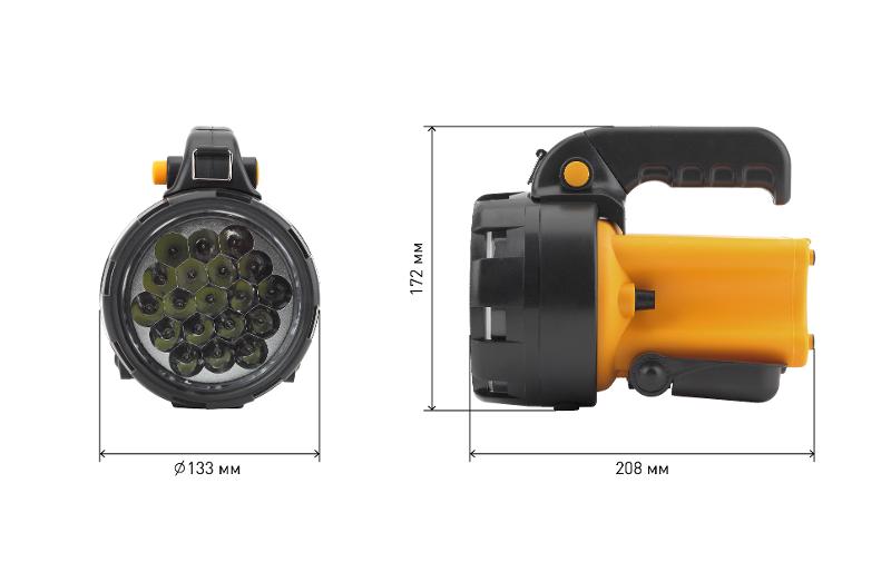Фонарь прожекторный  19хLED PA-602 аккумулятор АЛЬФА | Б0031033 | ЭРА — миниатюра 3