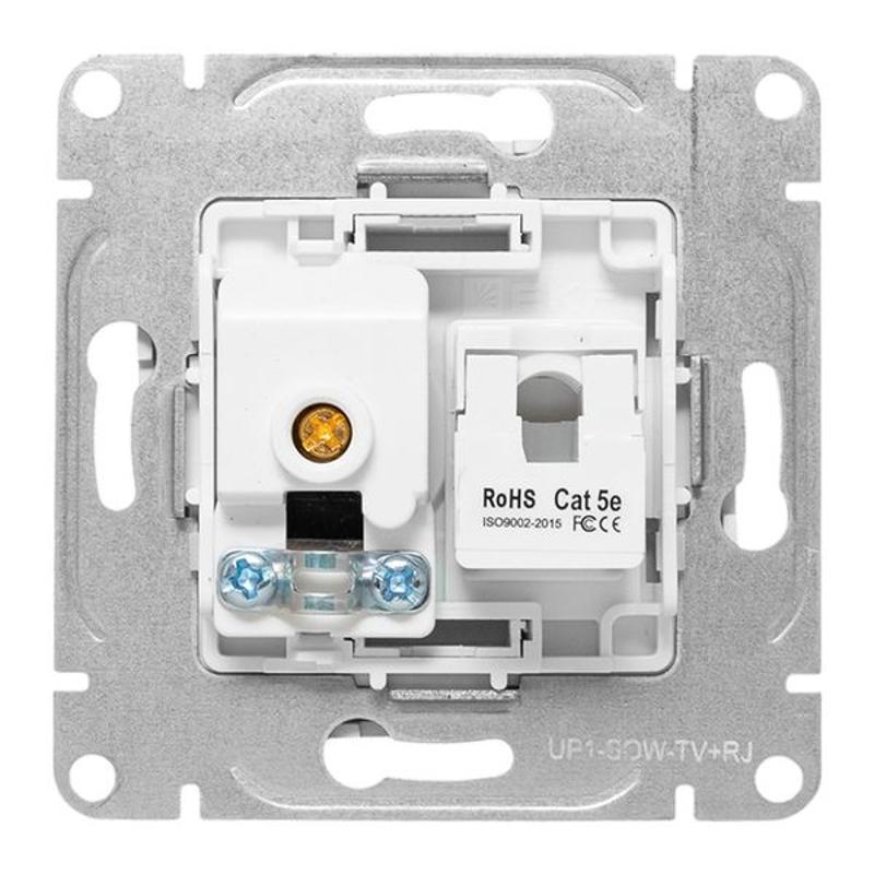 Механизм розетки TV+RJ45 (cat5), белый Эпика EKF | UP1-SOW-TV+RJ | EKF — миниатюра 7