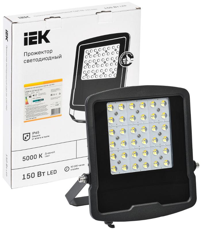 Прожектор светодиодный LED СДО 08-100 PRO 60град 5000К IP65 черный | LPDO8-01-100-060-50-K02 | IEK — миниатюра 2