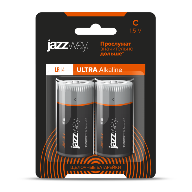 Батарейка LR14 JAZZway ULTRA Alkaline BL-2 арт.5005105 — Jazzway