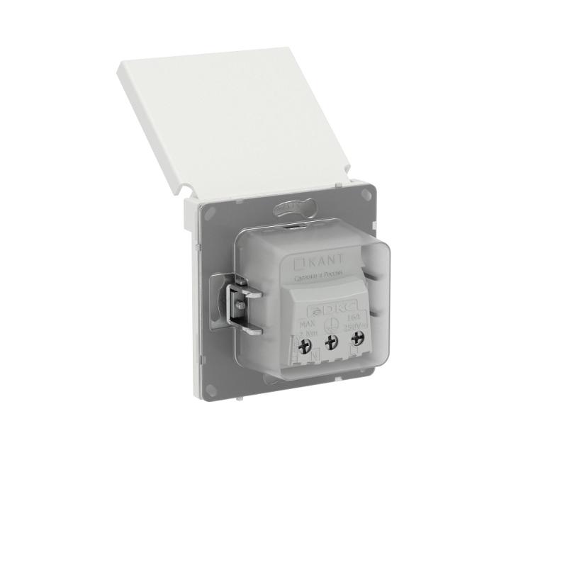 Розетка силовая, 2P+E, с з/ш, с крышкой, IP44, KANT, белый песок | 7010013 | DKC — миниатюра 5